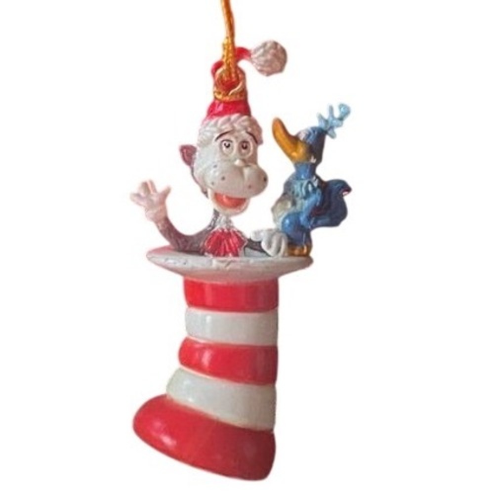 VTG Enesco Dr Seuss Cat‎ In The Hat Miniature Christmas Ornaments